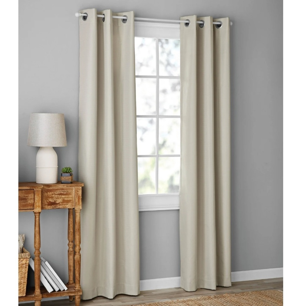 8 Mainstays Cream Grommet Blackout Curtain Panels
